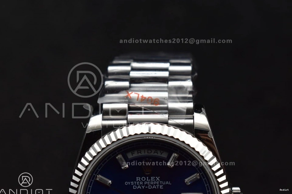 Bracelet vr3255 on Weight) Steel President 904L 36 Crystal SS QF Dial Edition Best (Gain DayDate Blue V5 0412